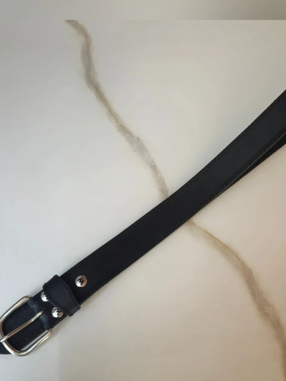 Mens Black Full Grain Leather Belt Size 36 USA Buckle Western Work Casual